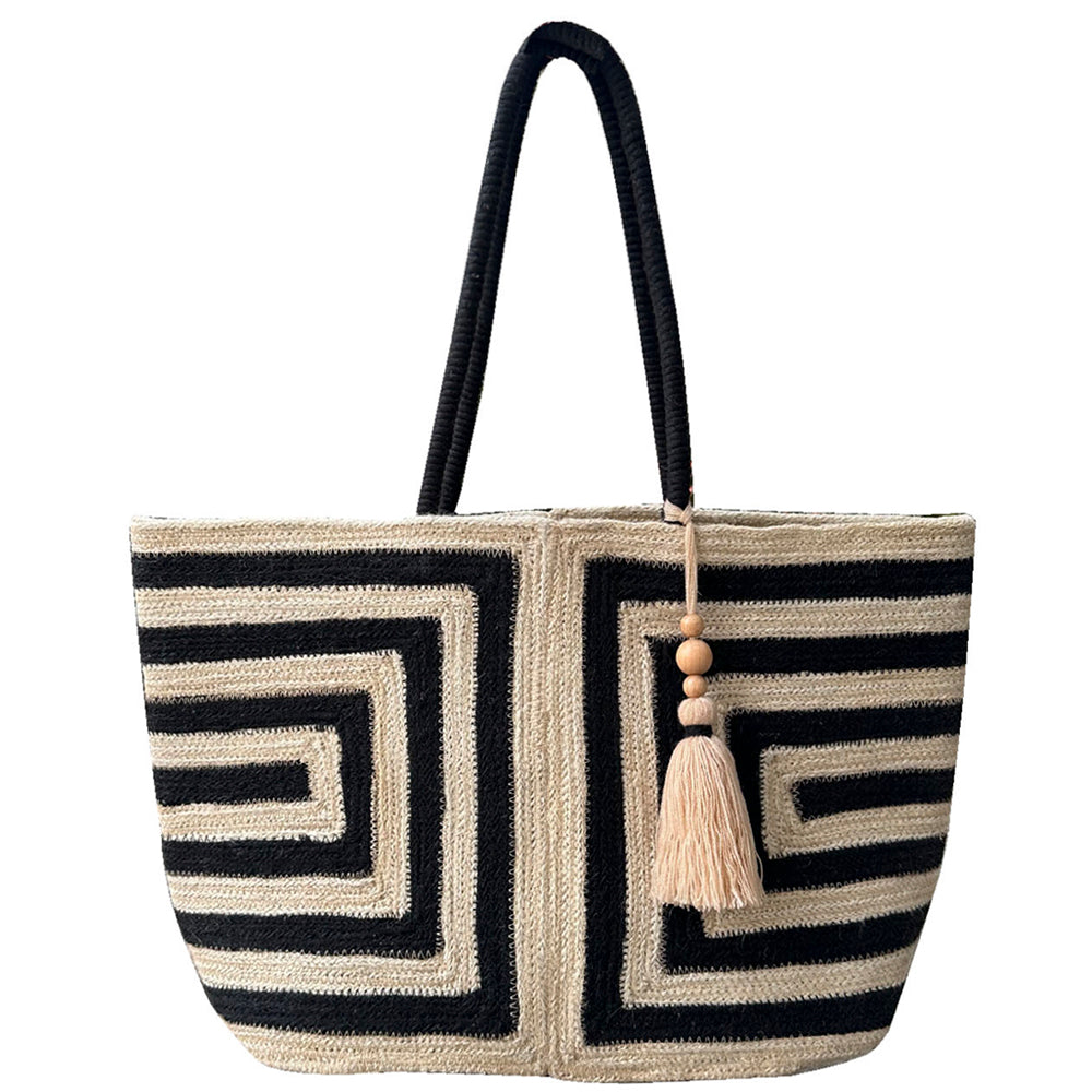 Geometric Straw Bag