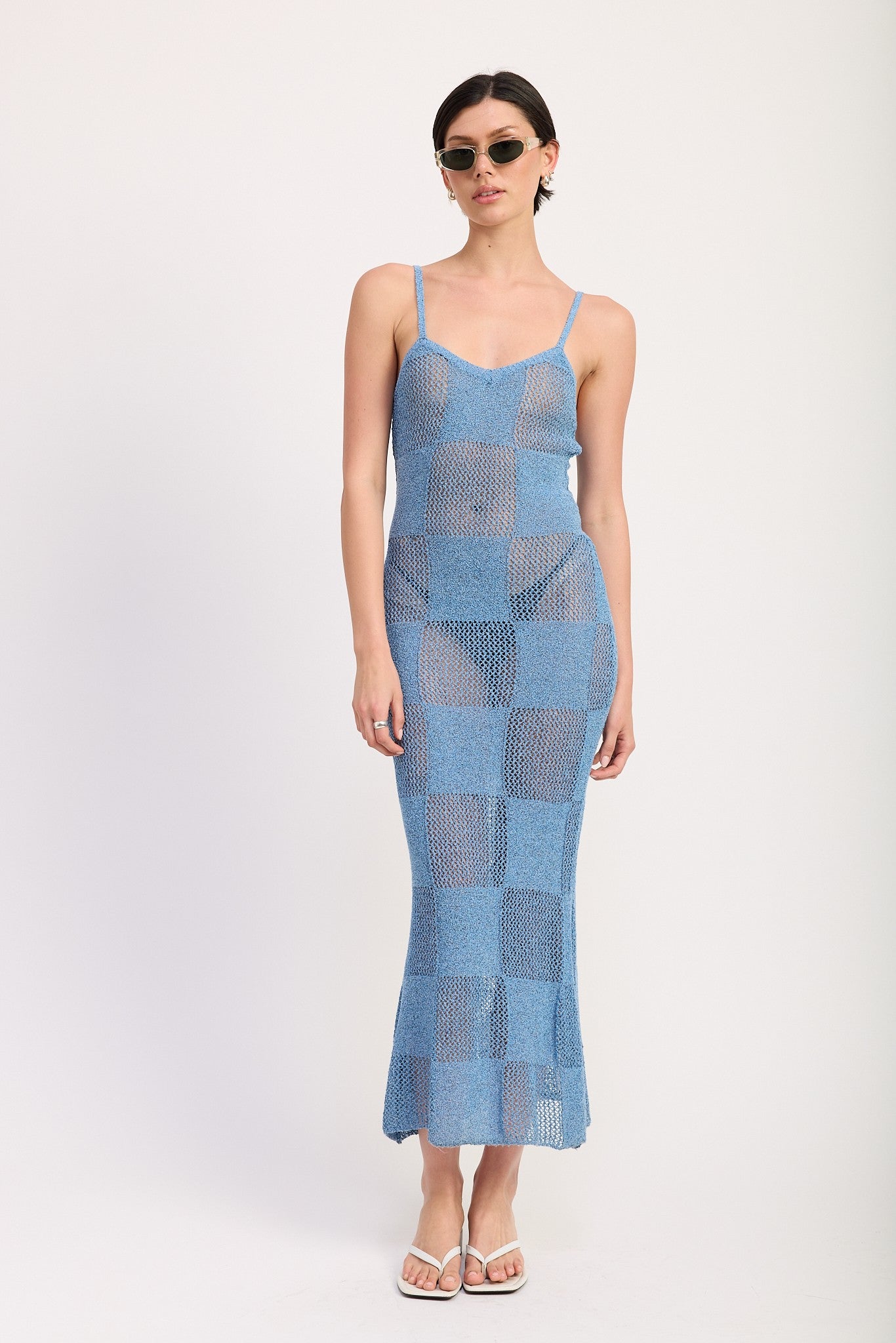 Aqua Maxi Knit Dress
