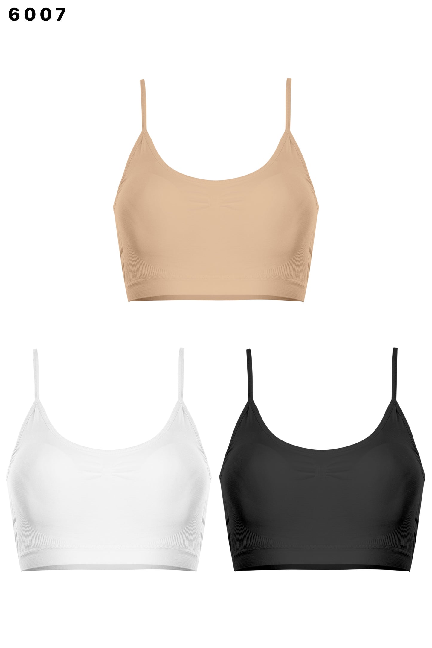 PADDED BRA BLK/WHT/NUDE