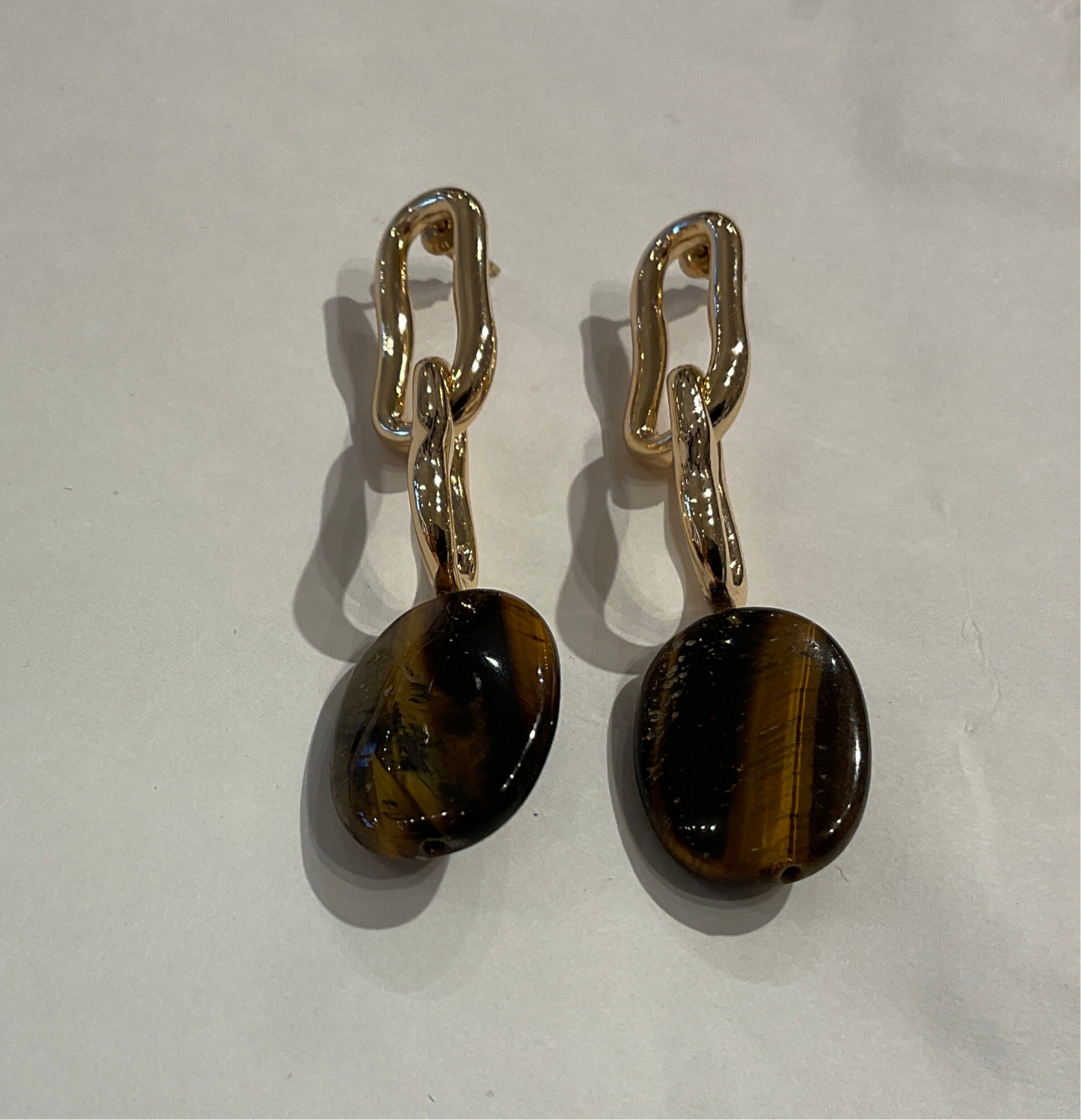 Tiger Eye Link Earring