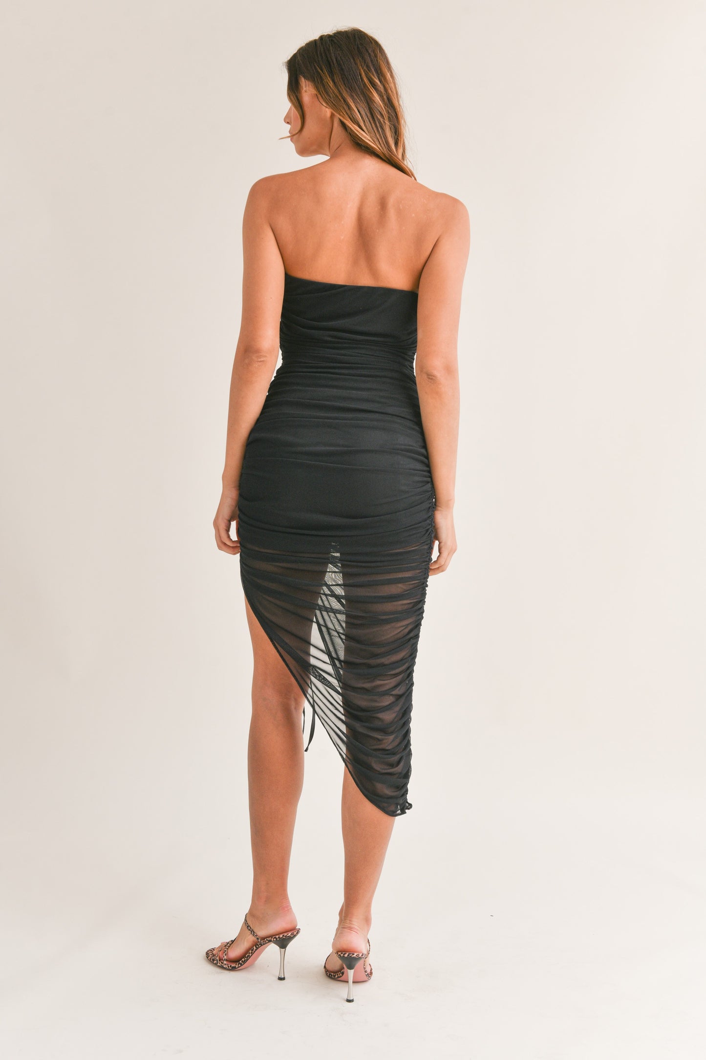 Strapless Ruched Mini Dress