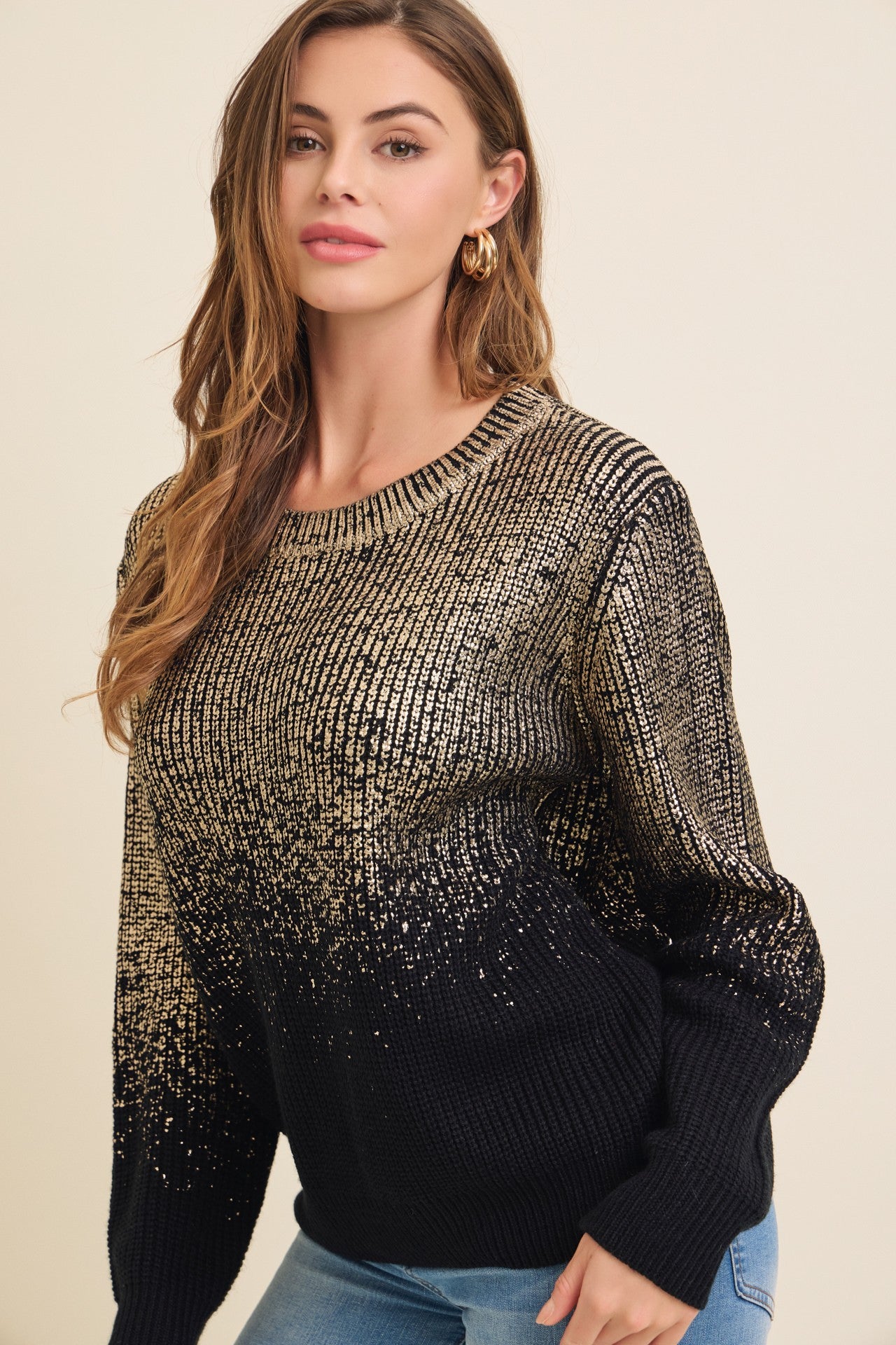 Metallic Ombre Sweater