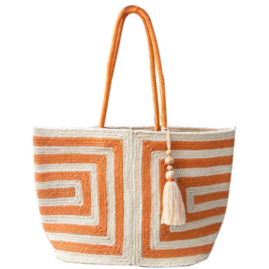 Geometric Straw Bag