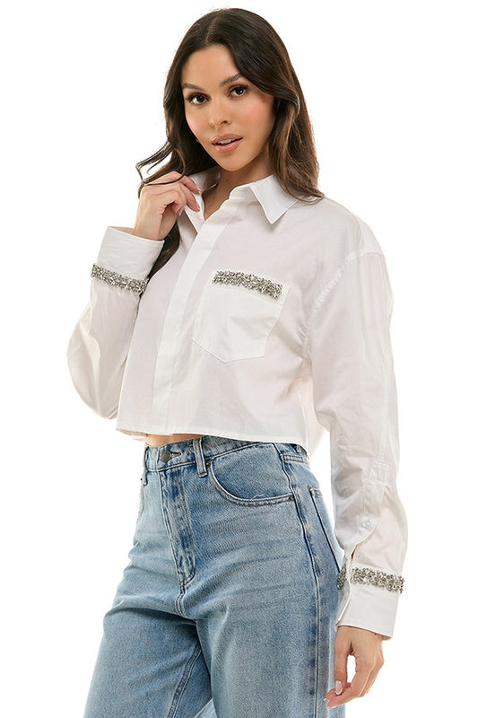 Crystal Cropped Shirt