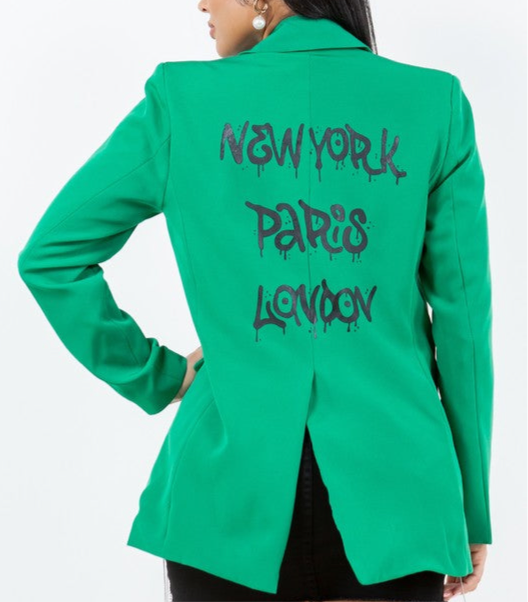 Graffiti Green Blazer