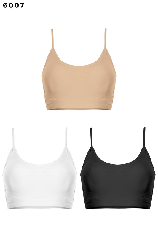 PADDED BRA BLK/WHT/NUDE
