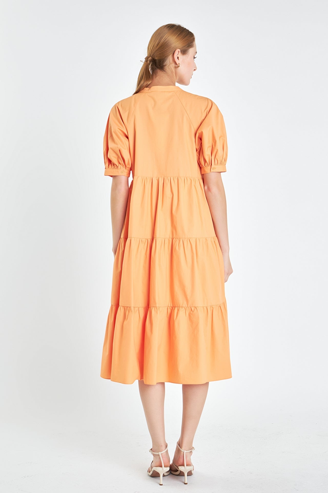 ZURY PUFF SLEEVE MIDI DRESS