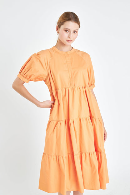 ZURY PUFF SLEEVE MIDI DRESS