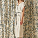 MARA CONTRAST BELTED MIDI DRESS