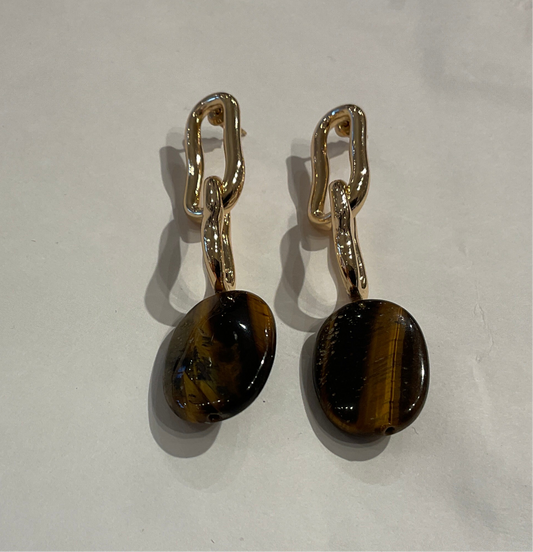 Tiger Eye Link Earring