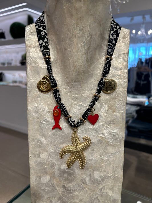 Bandana Necklace With Charms