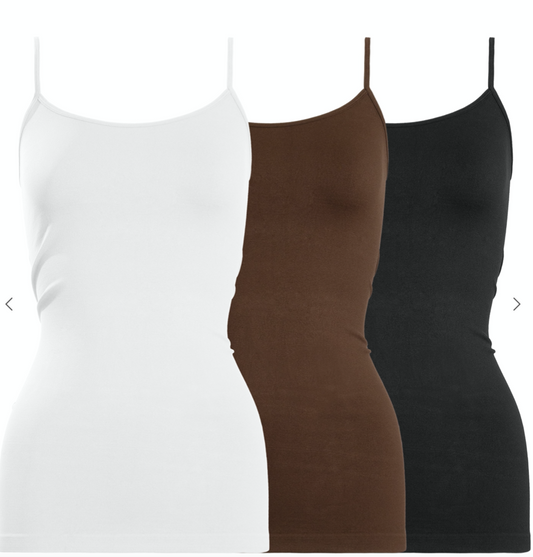 SEAMLESS MID CAMI TOP BLK/WHT
