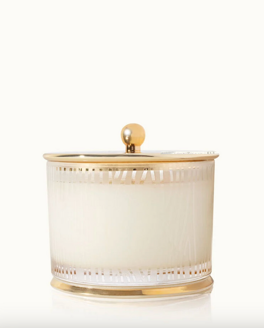 Frasier Fir Gilded Medium Poured Candle, Frosted Wood Grain