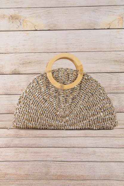 Metallic Straw Clutch