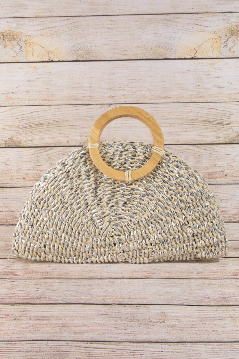 Metallic Straw Clutch
