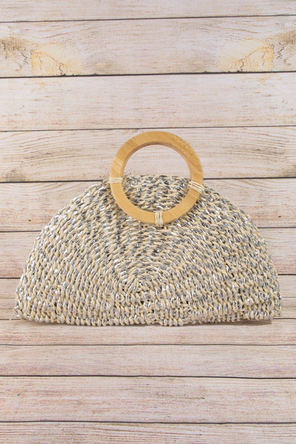 Metallic Straw Clutch