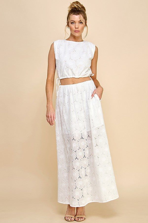 FLORINDA EYELET SKIRT SET