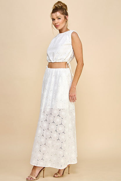 FLORINDA EYELET SKIRT SET