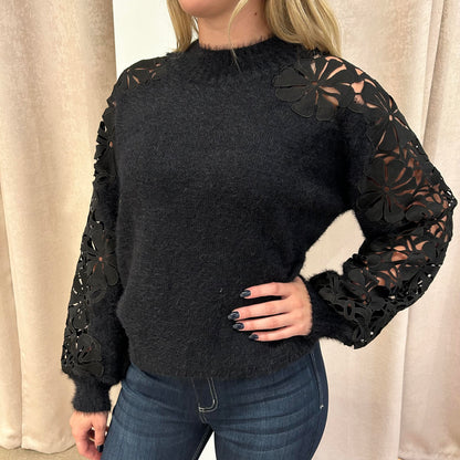 Flower Shoulder Sweater